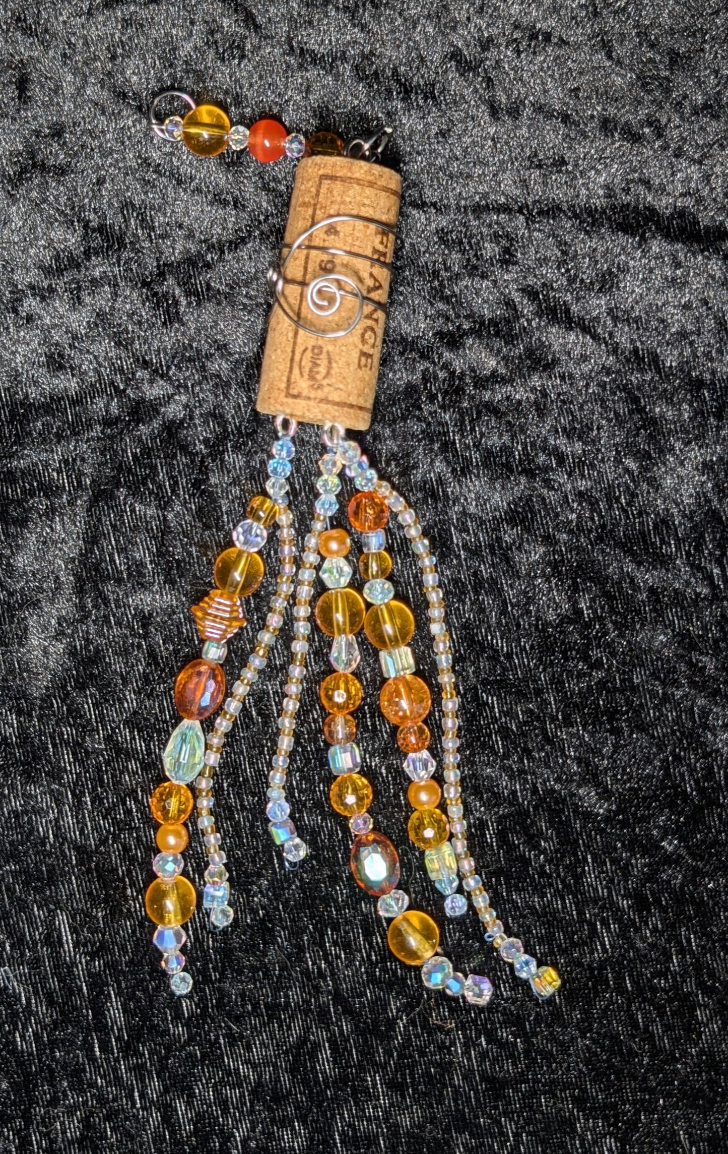 wine cork suncatcher orange