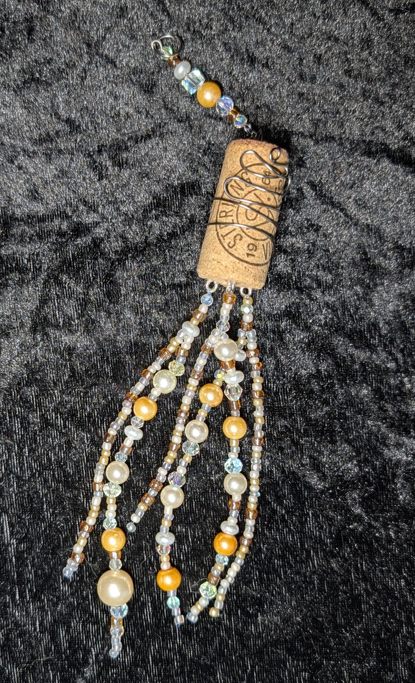 wine cork suncatcher pearl