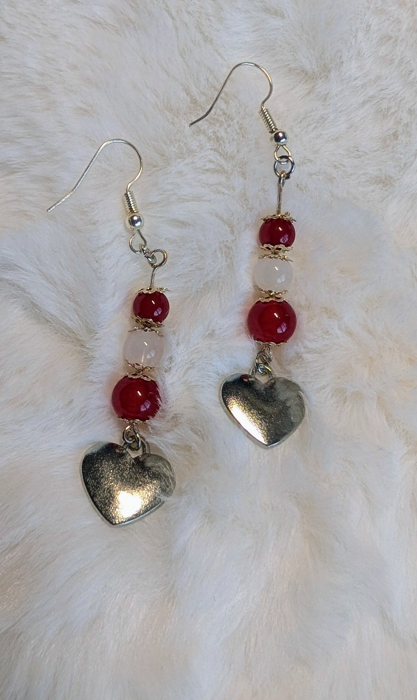 Pink heart earrings