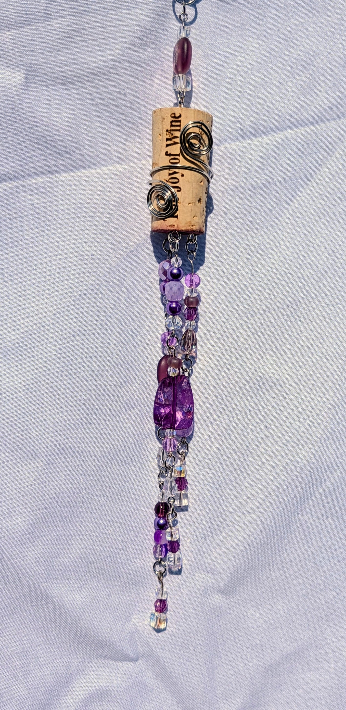 wine cork suncatcher - purple