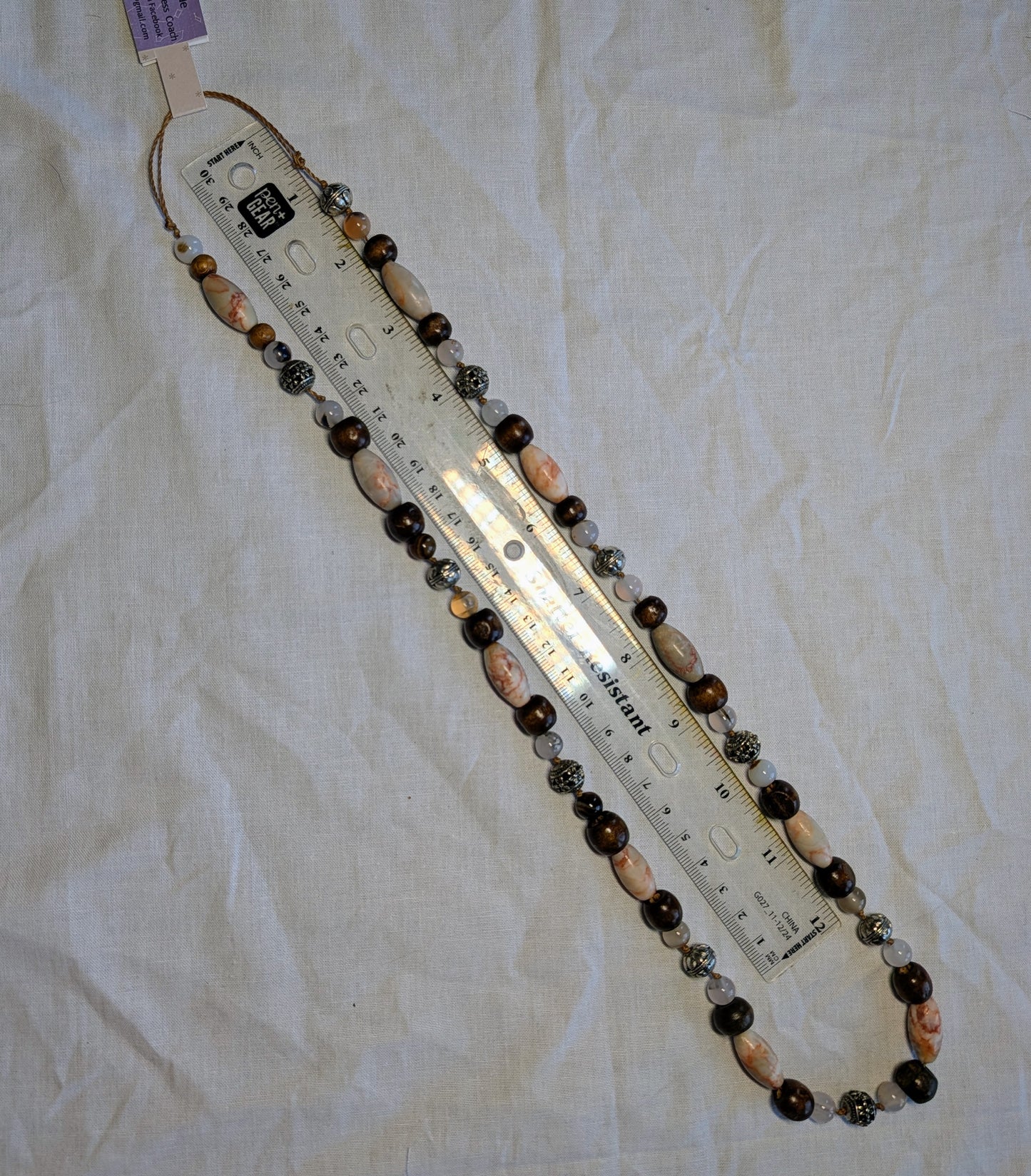 Boho Necklace Red Vein