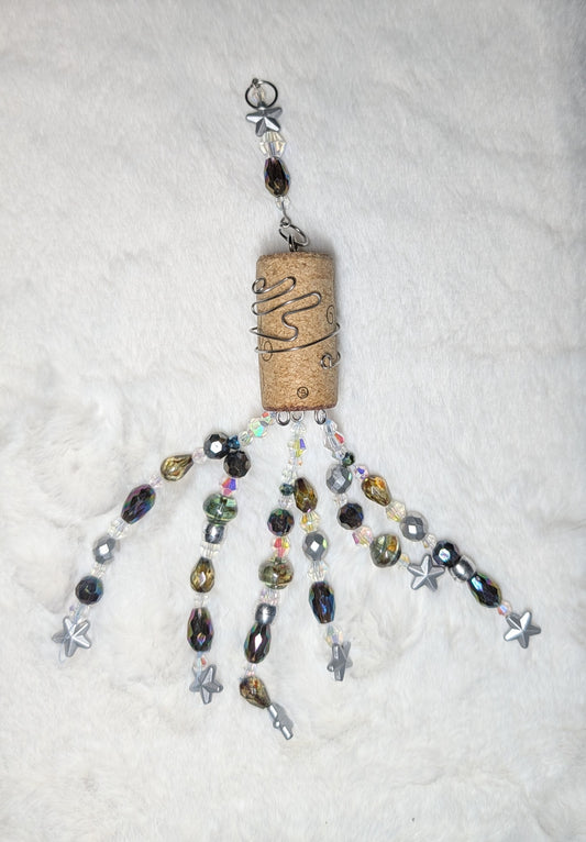 wine cork suncatcher black