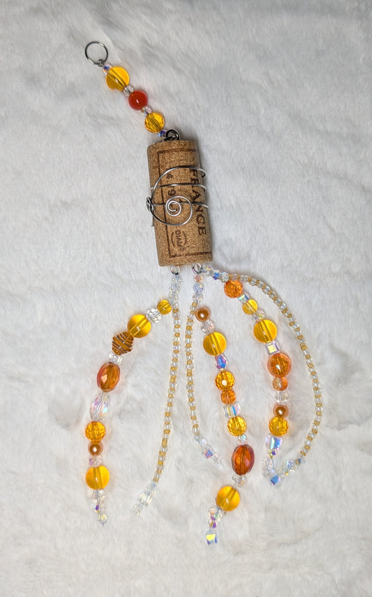 wine cork suncatcher orange