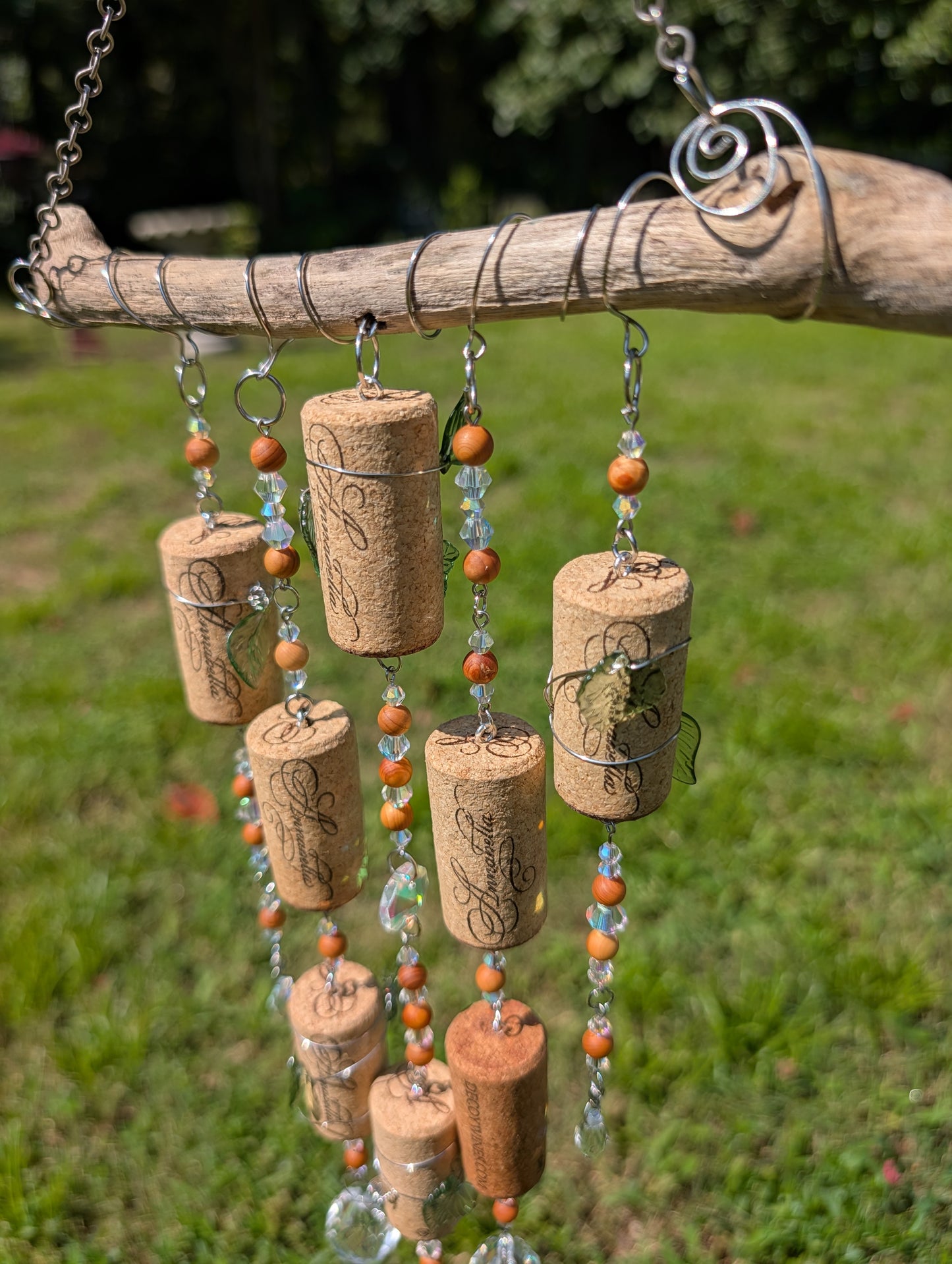 Driftwood suncatcher - cork