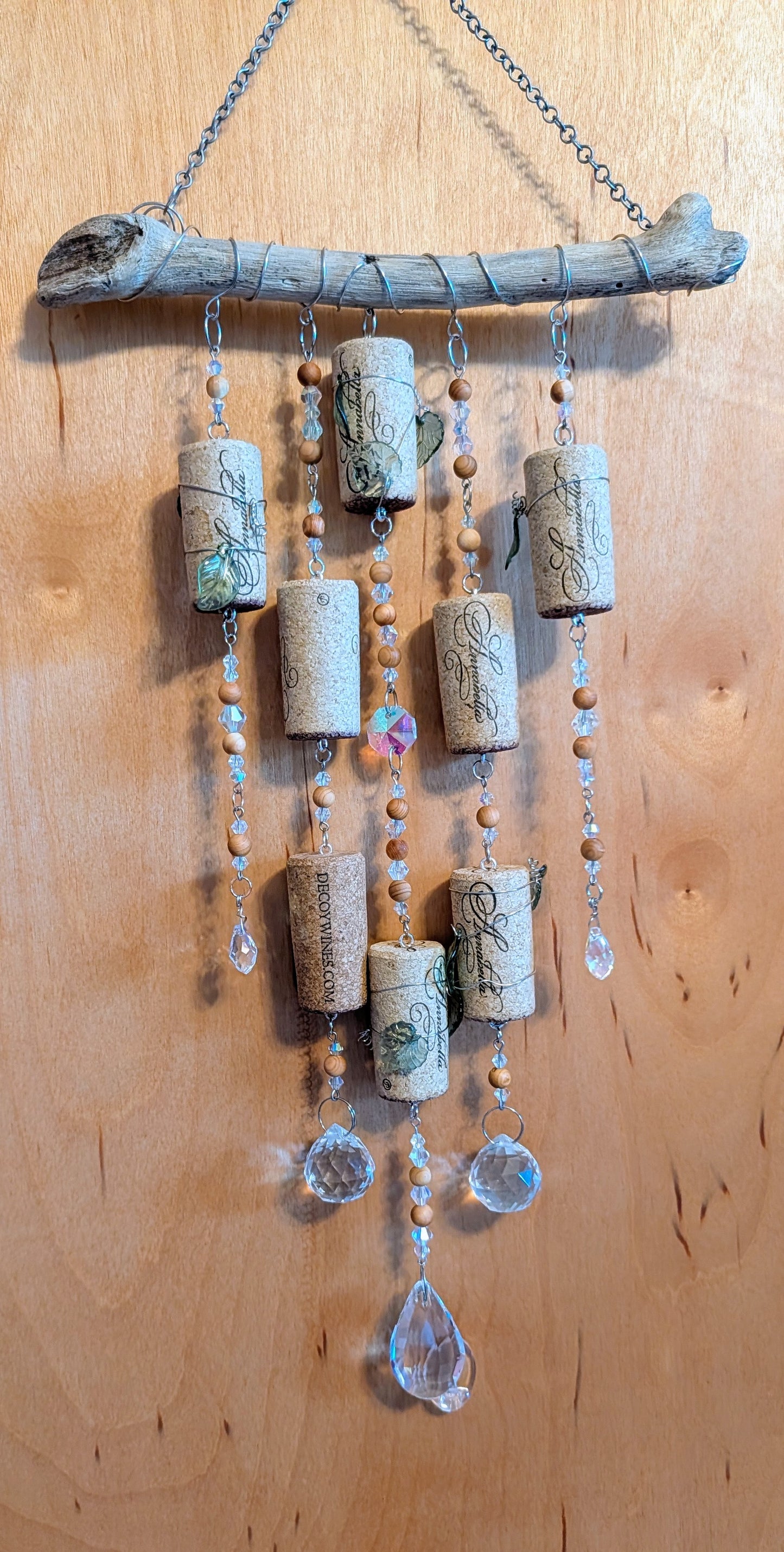 Driftwood suncatcher - cork