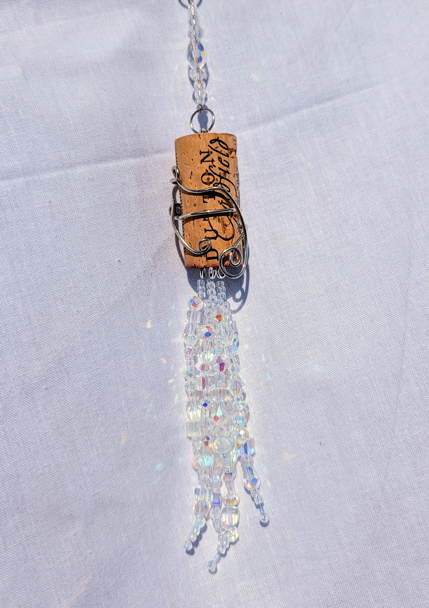 wine cork suncatcher clear