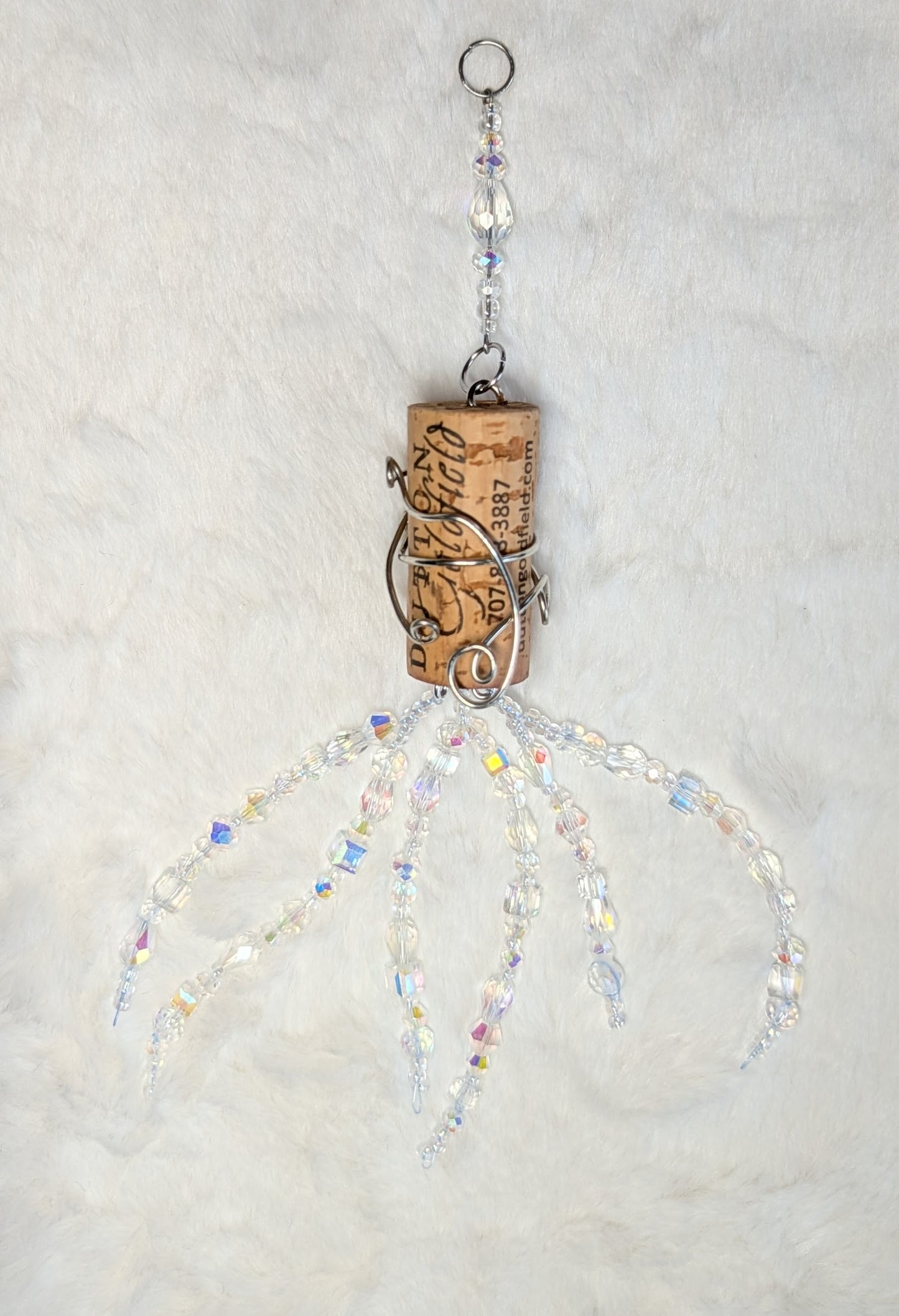 wine cork suncatcher clear