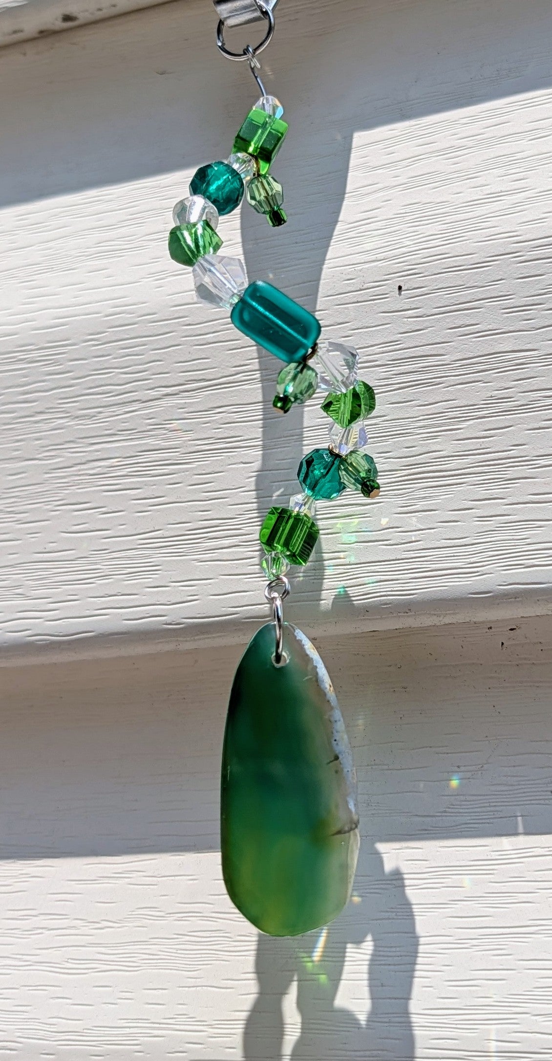 Dyed Agate Slice Suncatchers