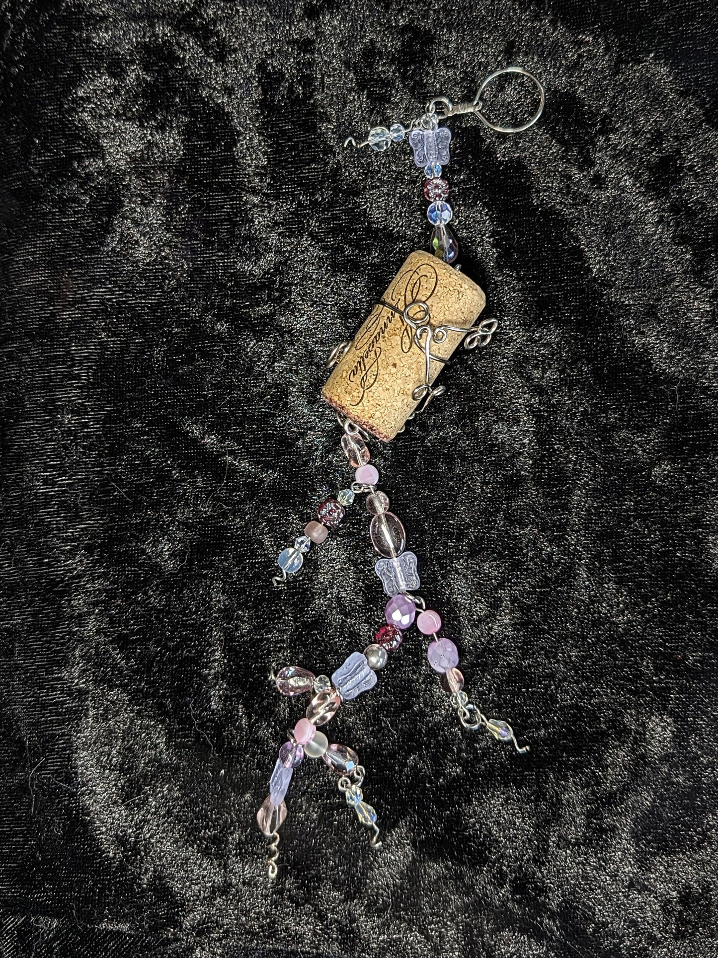 wine cork suncatcher lavender
