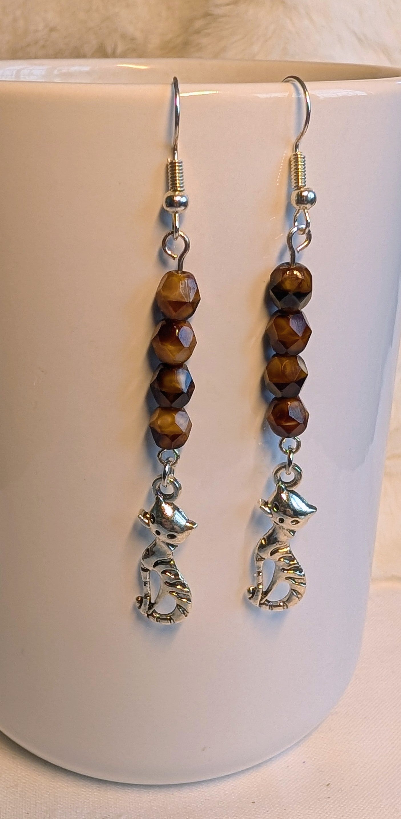long cat earrings