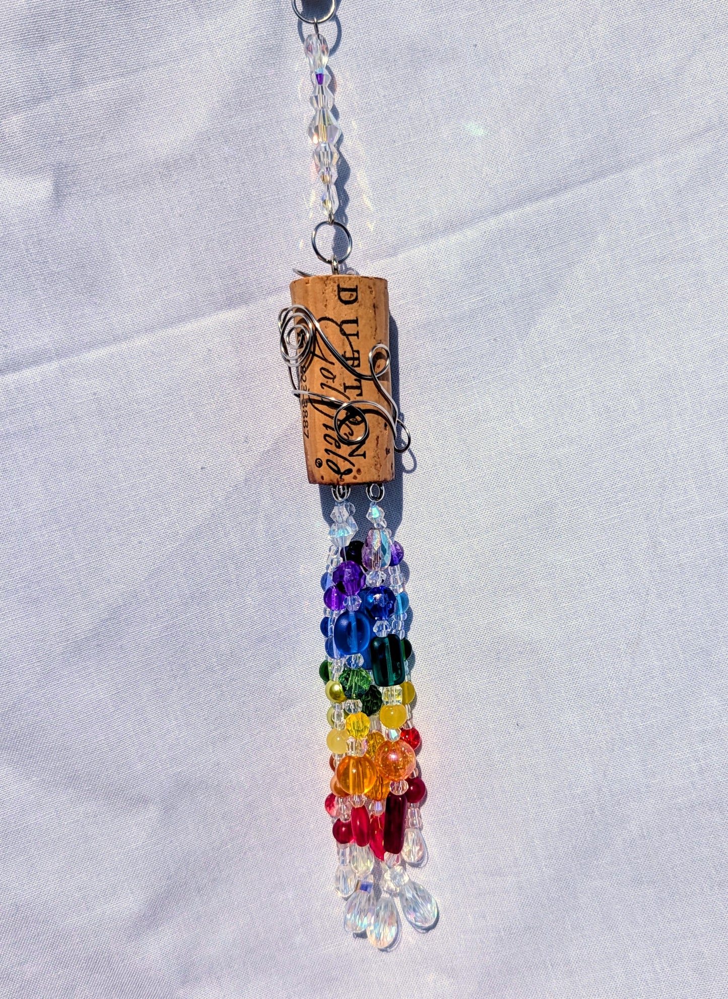 wine cork suncatcher multi-color