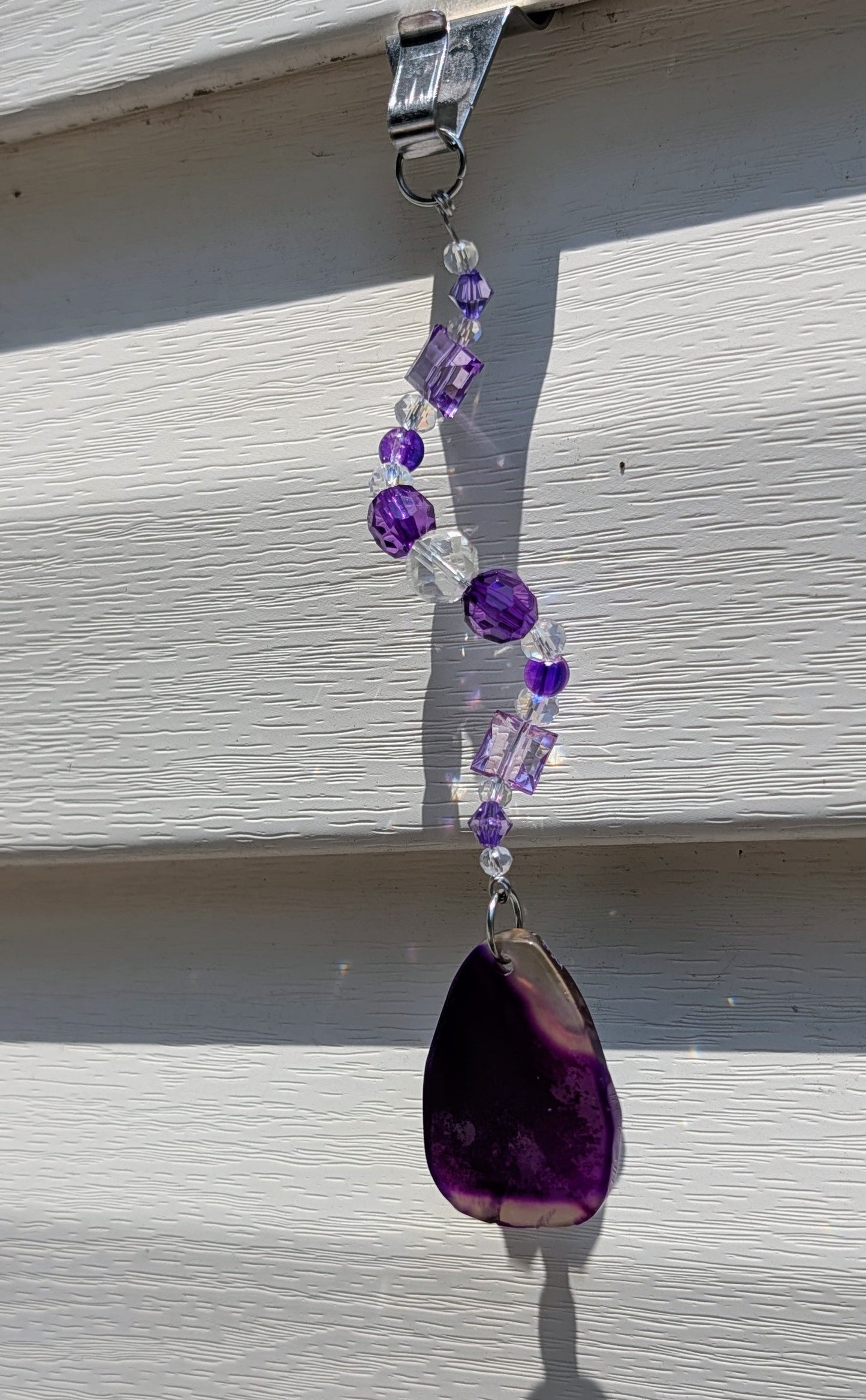 Dyed Agate Slice Suncatchers
