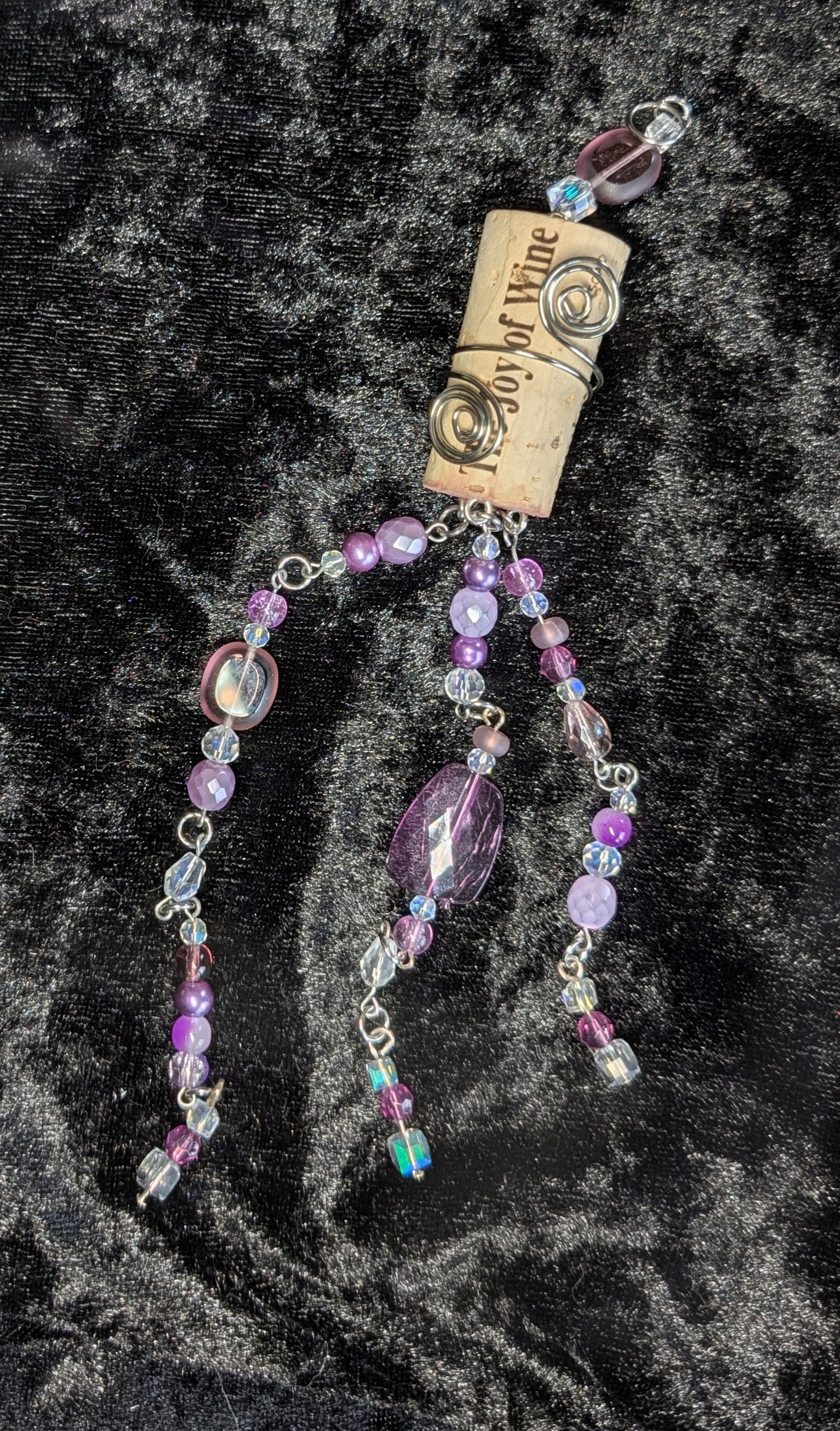 wine cork suncatcher - purple