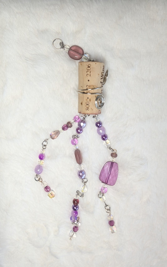 wine cork suncatcher - purple