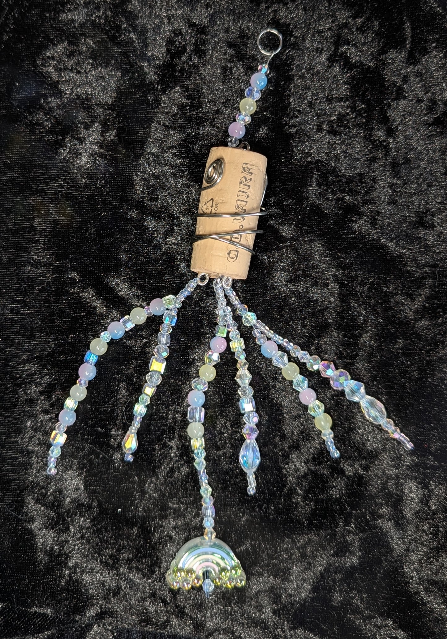 wine cork suncatcher clear rainbow
