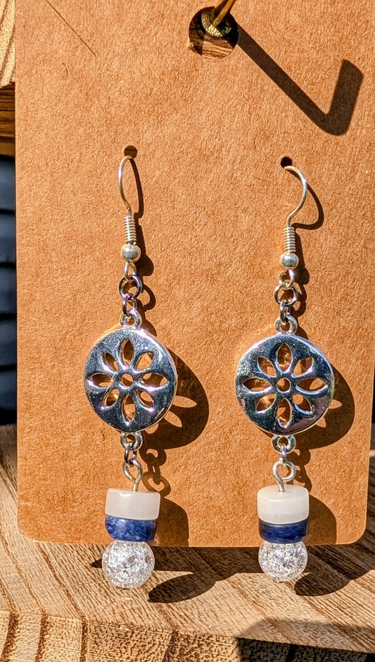 Sodalite and Quartz earrings