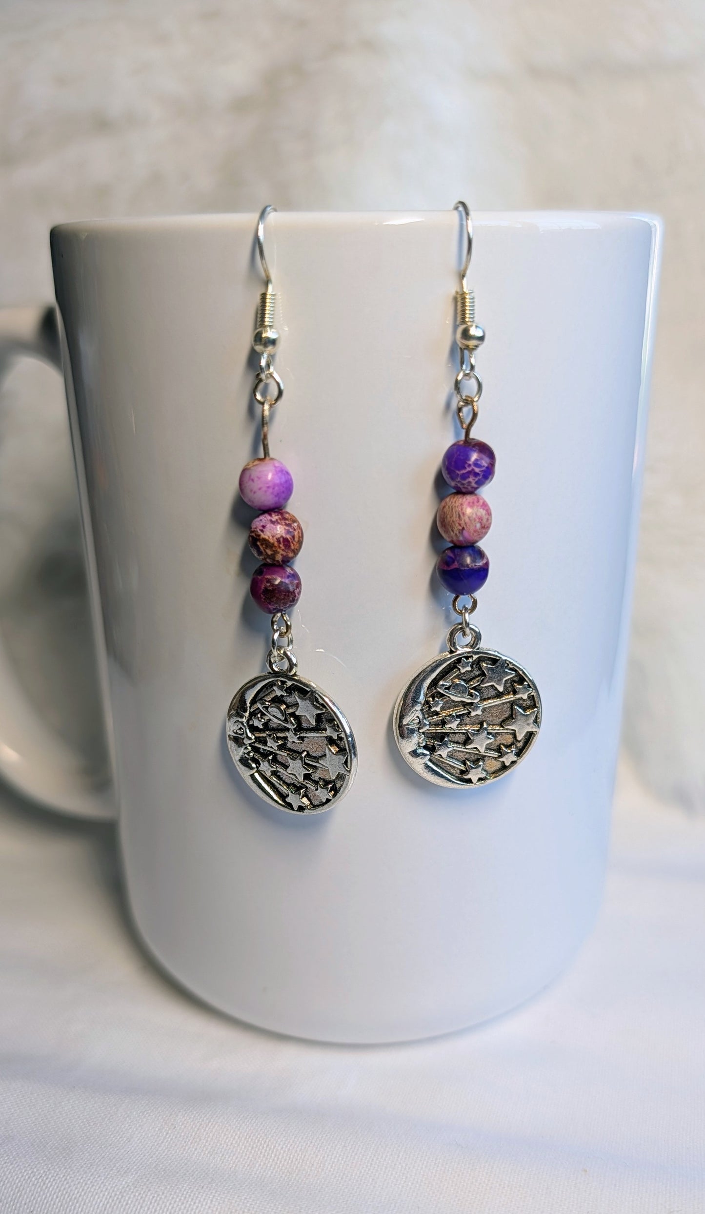 Spacey moon earrings
