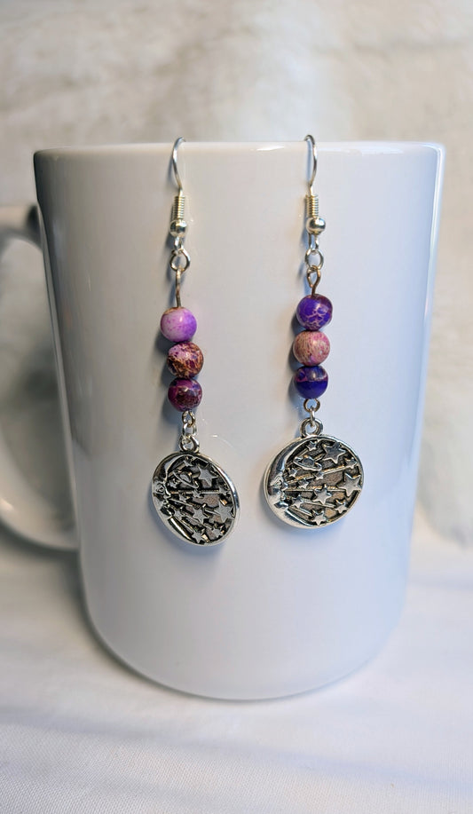 Spacey moon earrings