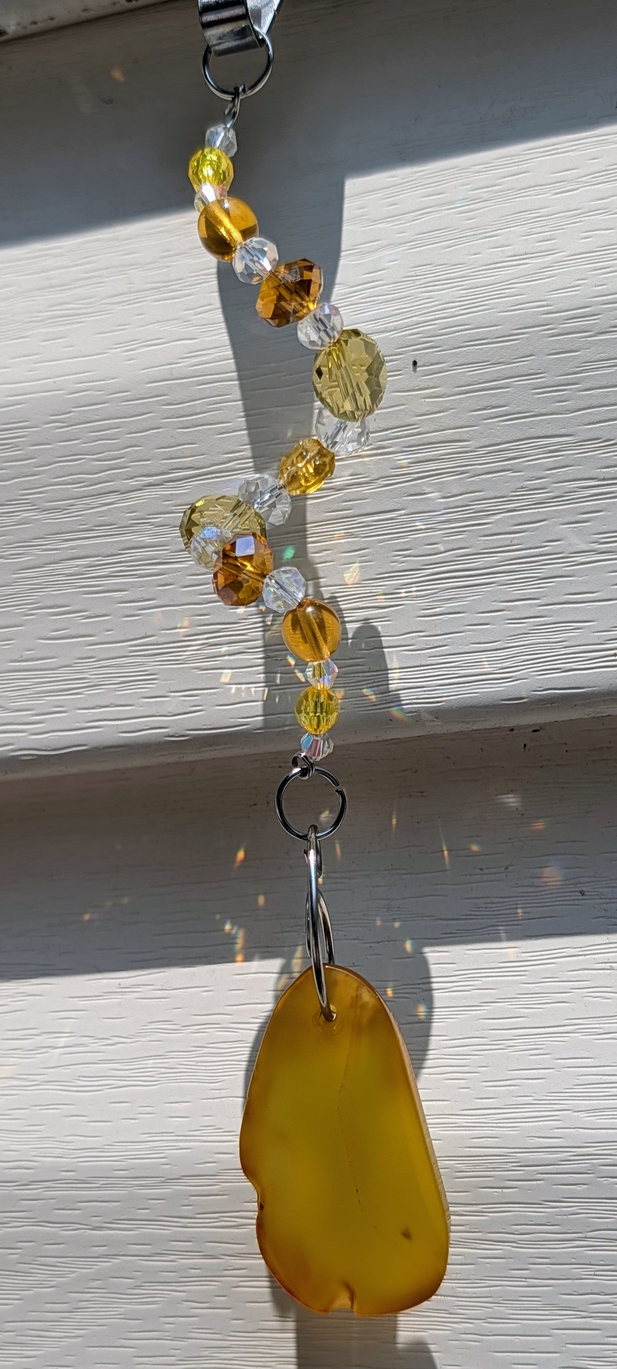 Dyed Agate Slice Suncatchers